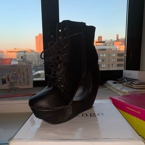 Leather Black Booties